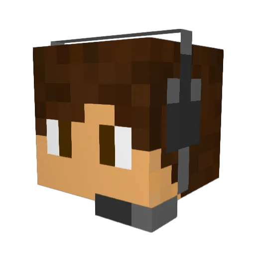 Merfaaa Minecraft avatar head, 3D render