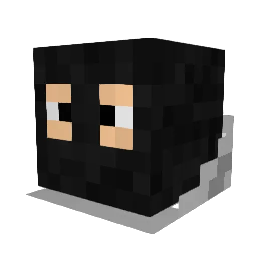 Merfey Minecraft avatar head, 3D render
