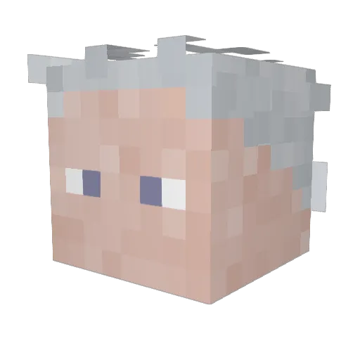 Mergedd Minecraft avatar head, 3D render