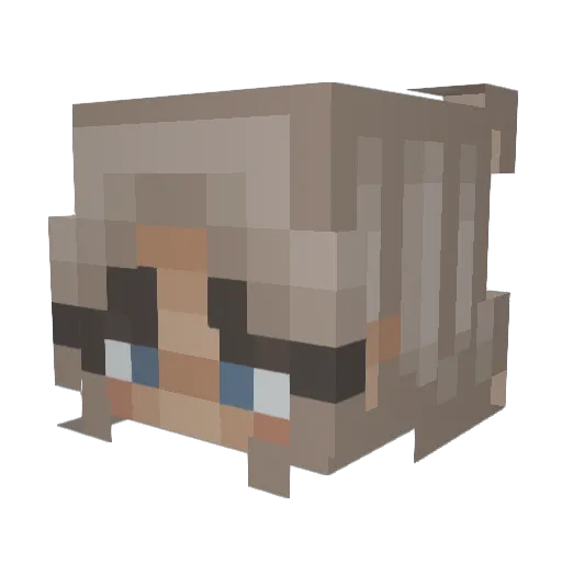 Merianne Minecraft avatar head, 3D render