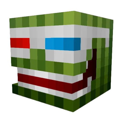Merigs Minecraft avatar head, 3D render