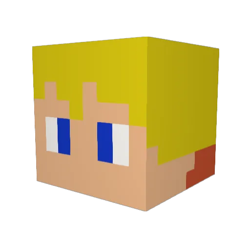 Merik2008 Minecraft avatar head, 3D render
