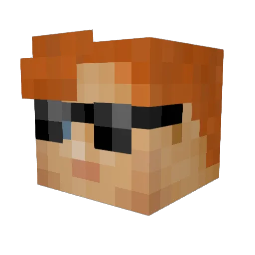 Merilix Minecraft avatar head, 3D render