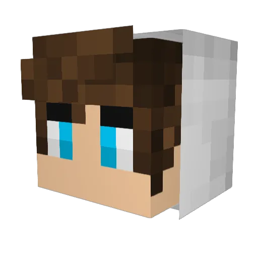 Merisette Minecraft avatar head, 3D render