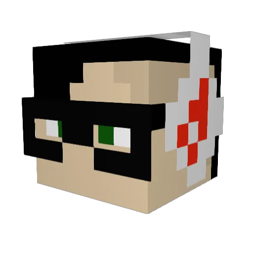 MerkDervid Minecraft avatar head, 3D render