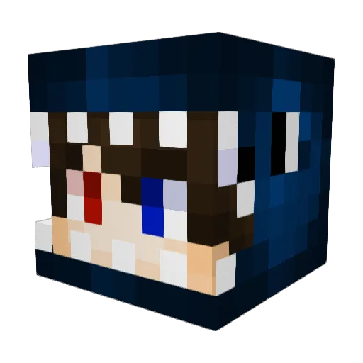 Merkjeee Minecraft avatar head, 3D render