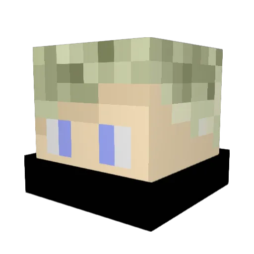 Merkzilla Minecraft avatar head, 3D render