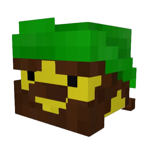 Merlakre Minecraft avatar head, 3D render