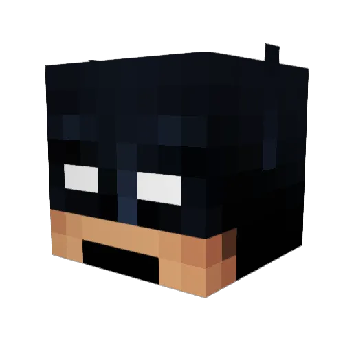 Merlanthous Minecraft avatar head, 3D render