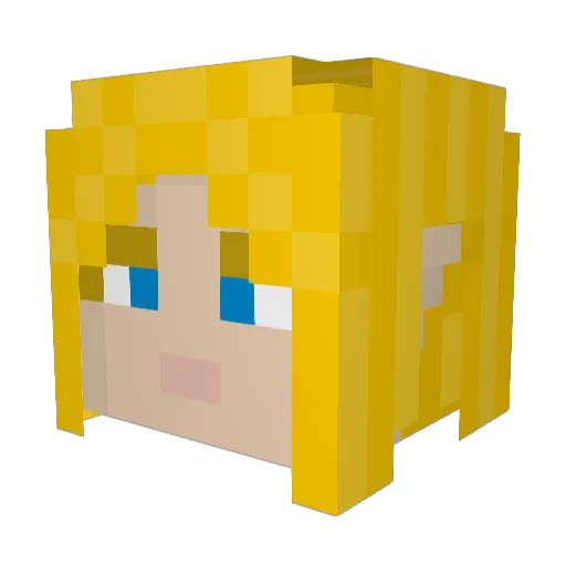 Merle2 Minecraft avatar head, 3D render