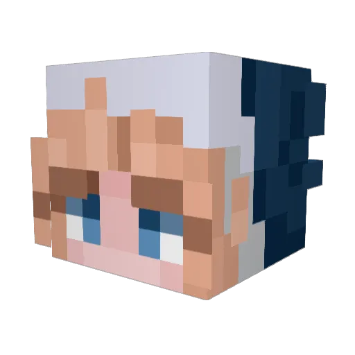 Merlegol Minecraft avatar head, 3D render