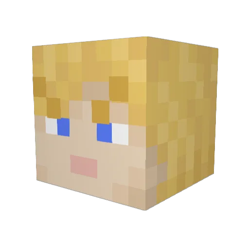 Merlie Minecraft avatar head, 3D render