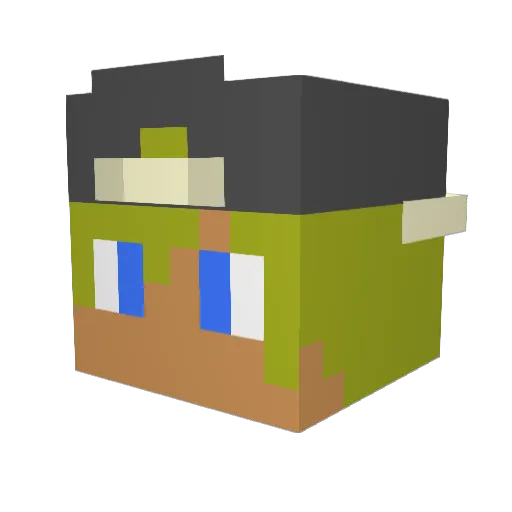 MerlijnK2001 Minecraft avatar head, 3D render