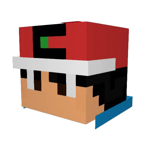 Merlin2014 Minecraft avatar head, 3D render