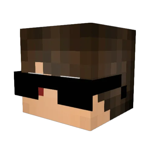 Merlinmaj Minecraft avatar head, 3D render