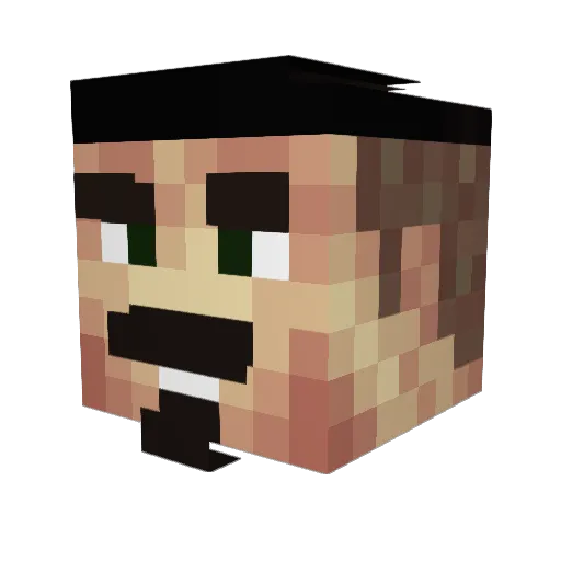 Merlinux_ Minecraft avatar head, 3D render