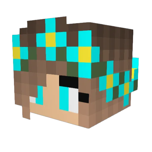 MerlisaT Minecraft avatar head, 3D render