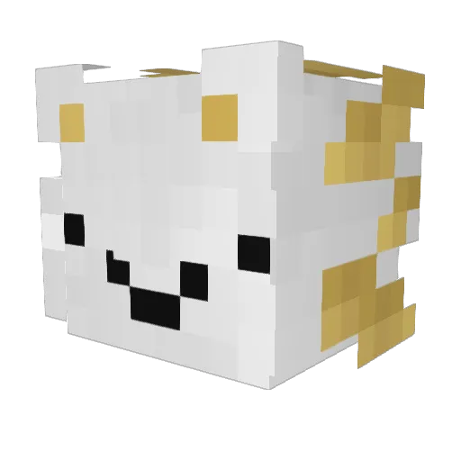 Merlooww Minecraft avatar head, 3D render