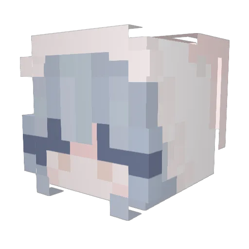 Merlot__ Minecraft avatar head, 3D render