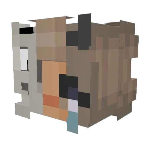 Mermaia Minecraft avatar head, 3D render