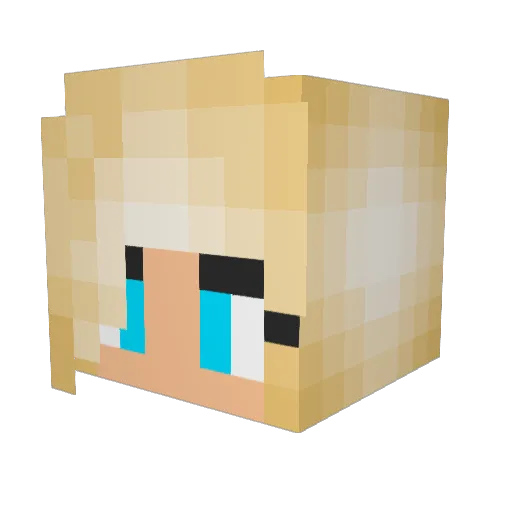 MermaidLover7 Minecraft avatar head, 3D render