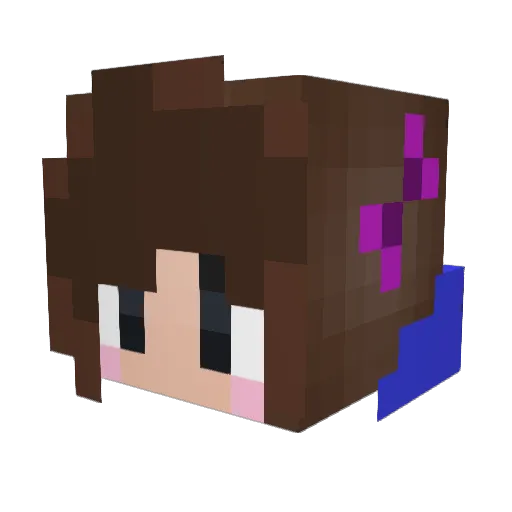 MermaidLuluYT_ Minecraft avatar head, 3D render
