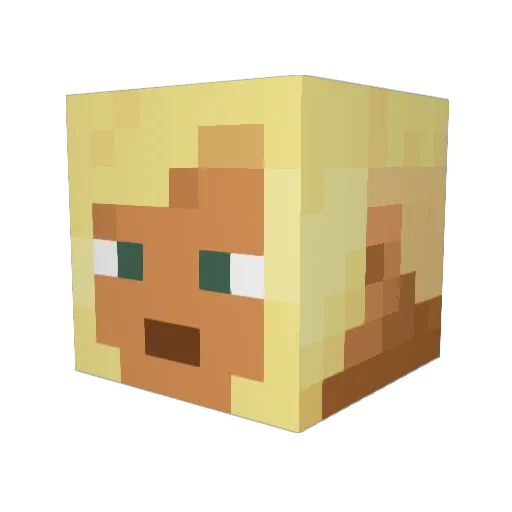 MermaidWereWolf Minecraft avatar head, 3D render