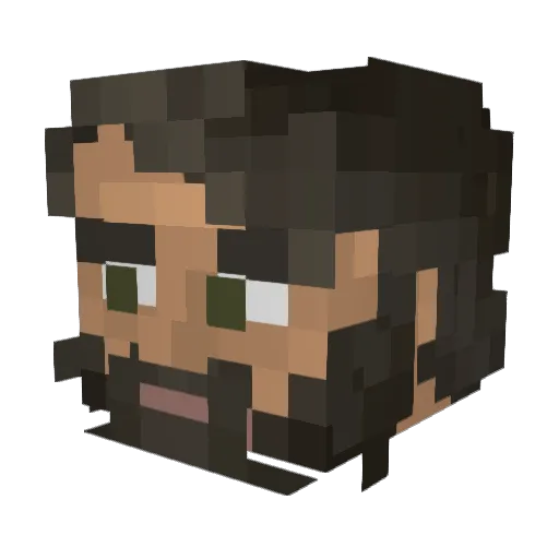 Mermanns Minecraft avatar head, 3D render