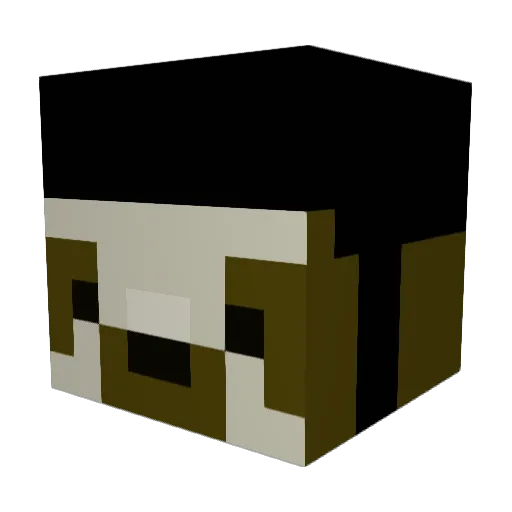 Mermasloth Minecraft avatar head, 3D render