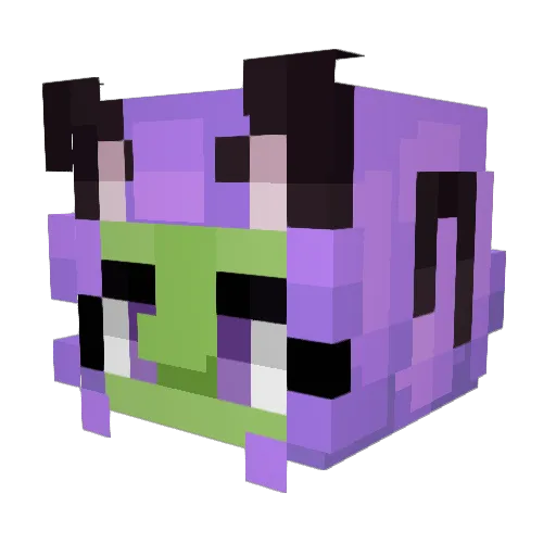 Mermerah Minecraft avatar head, 3D render