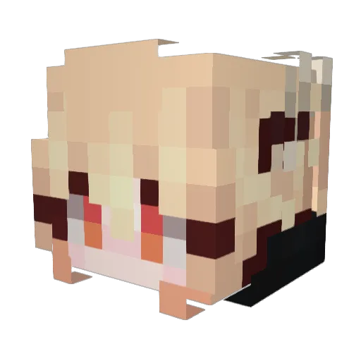 Mermoa Minecraft avatar head, 3D render