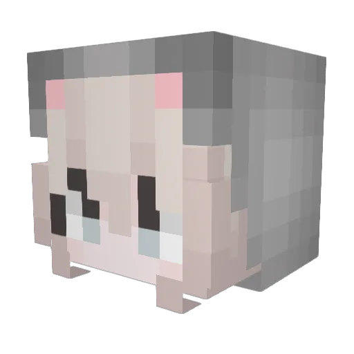 Mernier Minecraft avatar head, 3D render