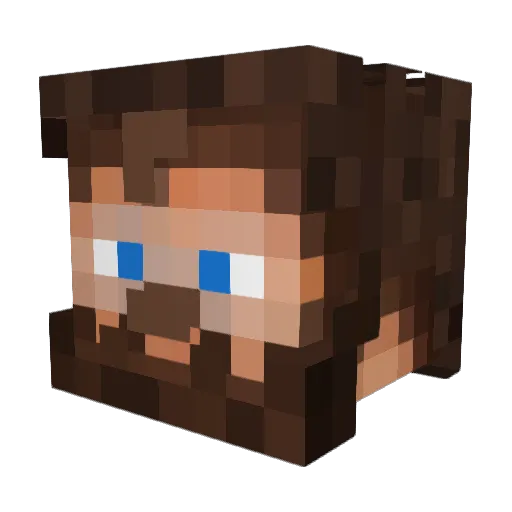 MeroTrydal Minecraft avatar head, 3D render