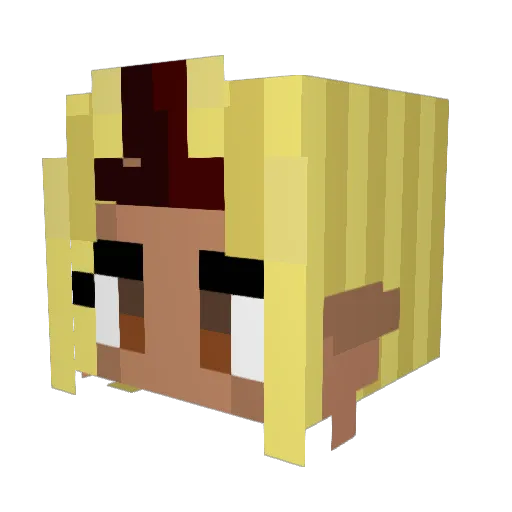 MerouneLorelei Minecraft avatar head, 3D render