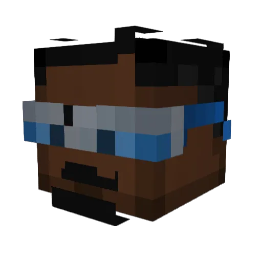 Merp7 Minecraft avatar head, 3D render