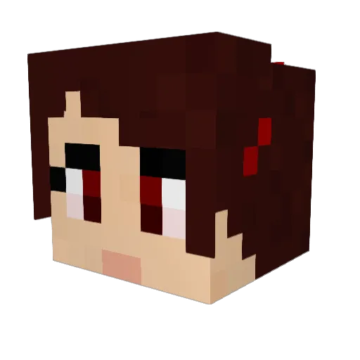Merpy Minecraft avatar head, 3D render