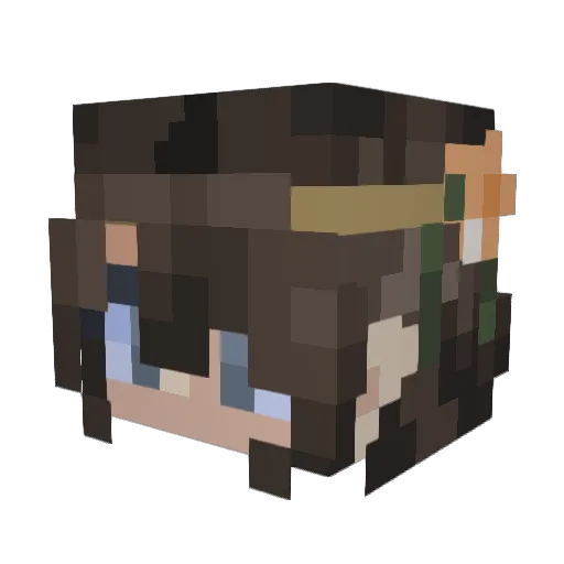 Merrichu Minecraft avatar head, 3D render