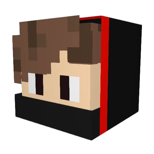 Merrrrin Minecraft avatar head, 3D render
