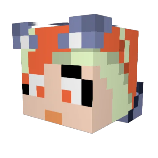 Merrx Minecraft avatar head, 3D render