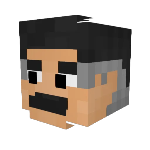 Merrydew Minecraft avatar head, 3D render