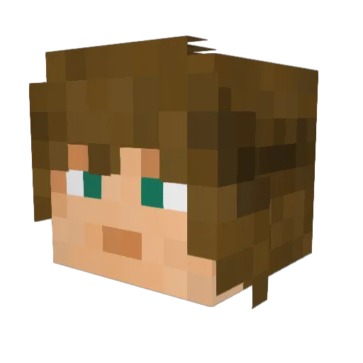 Merrygate1 Minecraft avatar head, 3D render