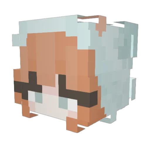 Merryiste Minecraft avatar head, 3D render