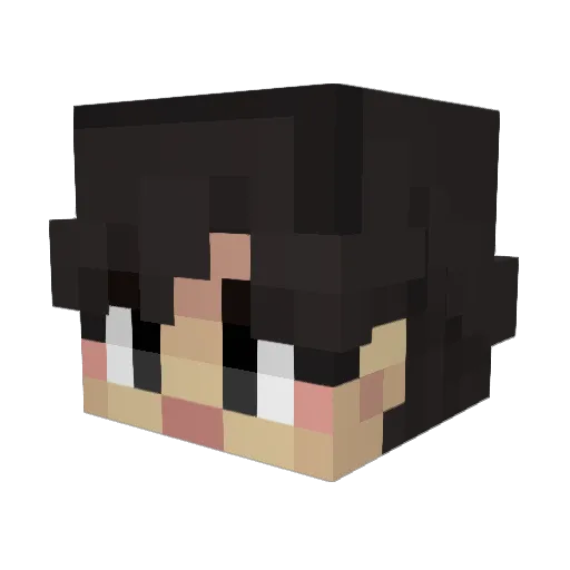 Mershas Minecraft avatar head, 3D render