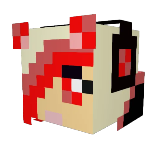 Mersile Minecraft avatar head, 3D render