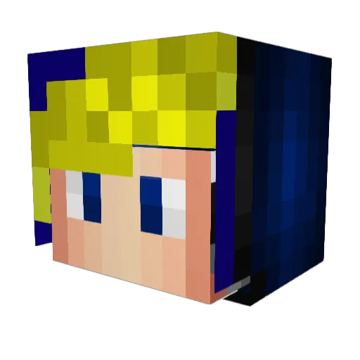 Mersonni Minecraft avatar head, 3D render