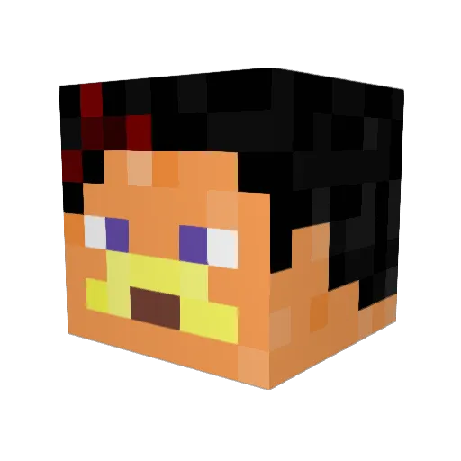 Mersulini Minecraft avatar head, 3D render