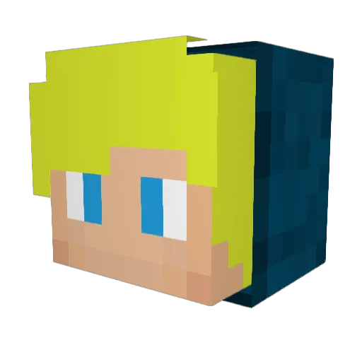 Merthegod Minecraft avatar head, 3D render