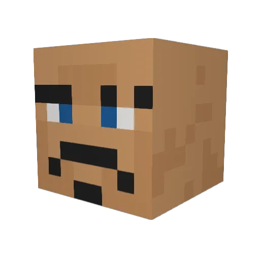 Mertns19 Minecraft avatar head, 3D render