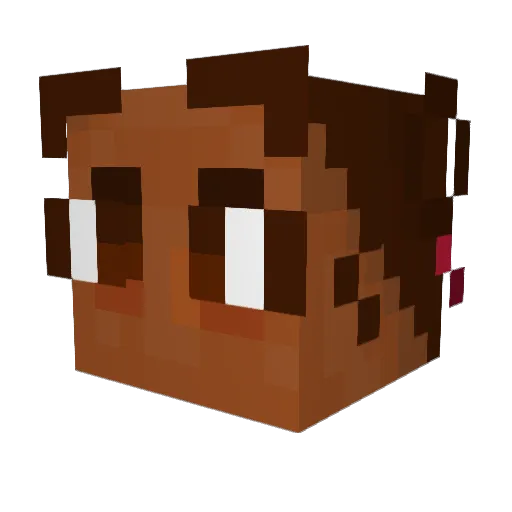 Mertonna Minecraft avatar head, 3D render