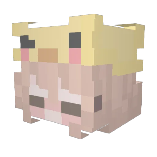 Mertorum Minecraft avatar head, 3D render